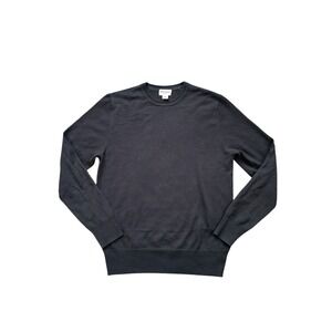 Spier & Mackay Sweater Men Medium Black Merino Wool Pullover Crewneck Flawed